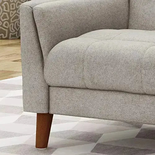 Christopher Knight Accent Chair, Evelyn Modern Fabric Arm Chair - Beige/Walnut