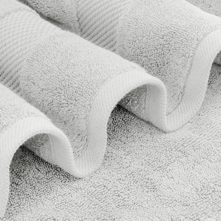 White Classic Luxury Silver Bath Towel Set - Combed Cotton Hotel Quality Absorbent 8 Piece Towels | 2 Bath Towels | 2 Hand Towels | 4 Washcloths [Worth $72.95] 8 Pack | Silver 