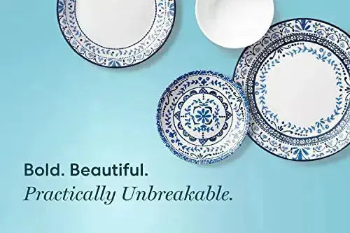 Corelle Dinnerware  Chip Resistant 6-Piece Set - Portofino Blue/White