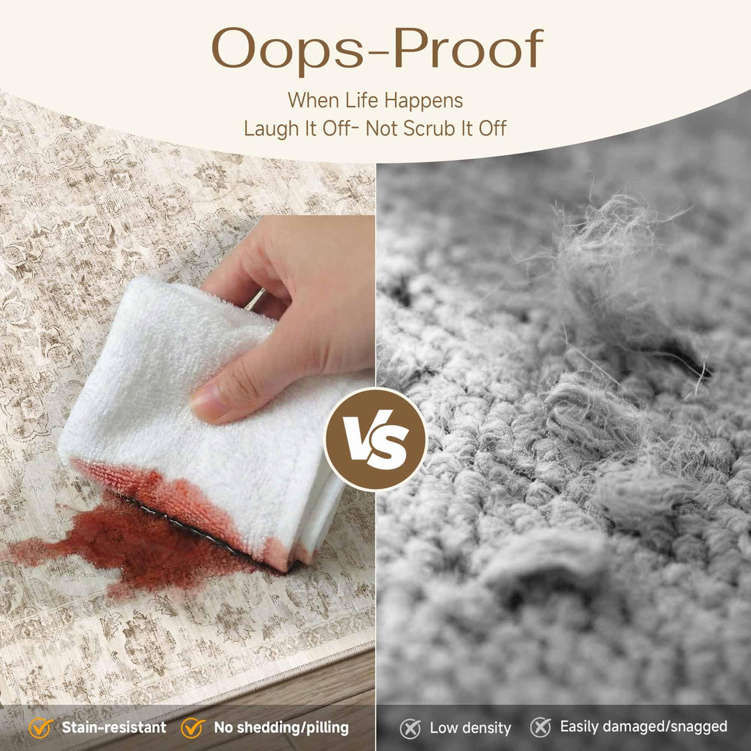 WondRg 8x10 Beige Neutral Area Rug 