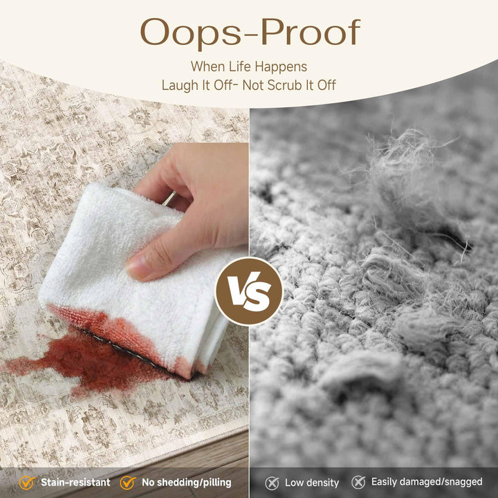 WondRg 8x10 Beige Neutral Area Rug 