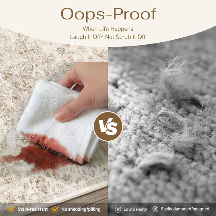 WondRg 8x10 Beige Neutral Area Rug 