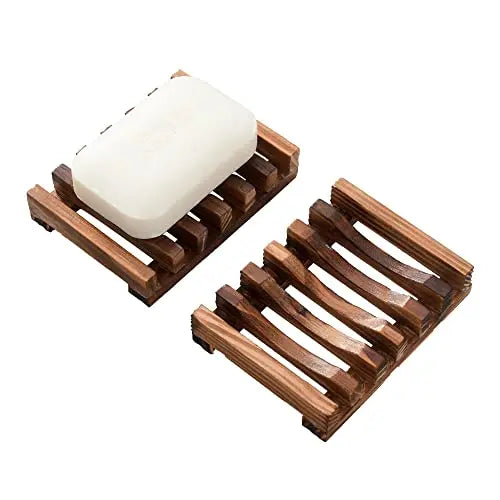 Wooden Soap Dish for Shower,Set of 2 Shower Soap Holder,Self draining Bar Soap Holder for Bathroom, Soap Saver Soap Tray Soap Stand, Vowupt 