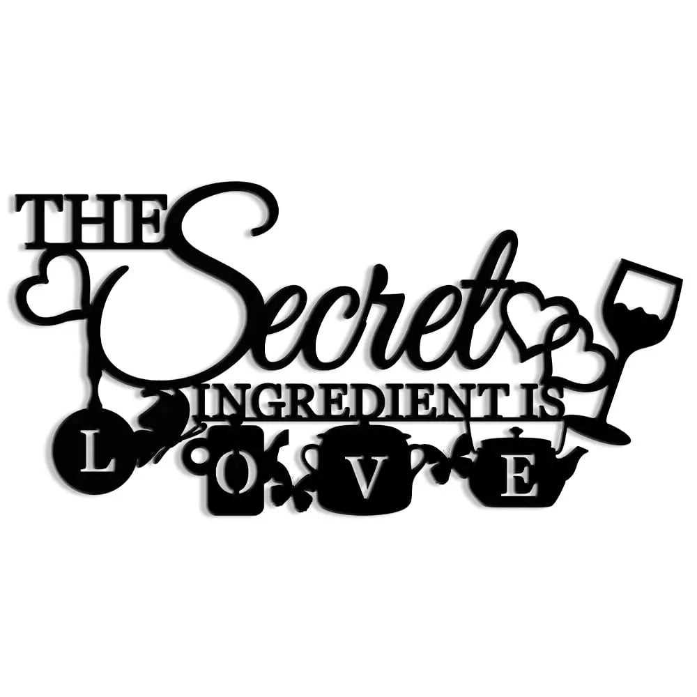 XORT Farmhouse Kitchen Wall Decor, Secret Ingredient Love Metal Sign