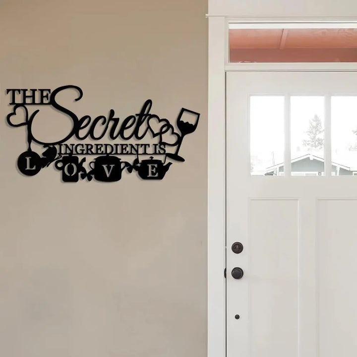 XORT Farmhouse Kitchen Wall Decor, Secret Ingredient Love Metal Sign