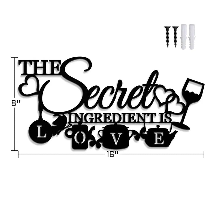 XORT Farmhouse Kitchen Wall Decor, Secret Ingredient Love Metal Sign