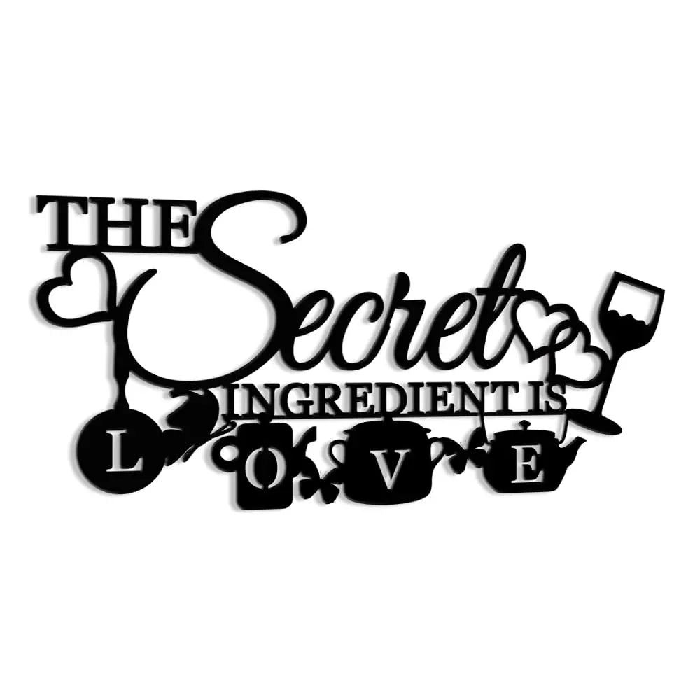XORT Farmhouse Kitchen Wall Decor, Secret Ingredient Love Metal Sign