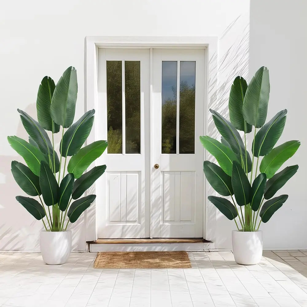YEPDIN Artificial Bird of Paradise Plant 6 Ft Tall Fake Banana Leaf Plant for Indoors and Outdoors,Faux Palm Tree with Plastic Pot for Office and Home Decor,L180 