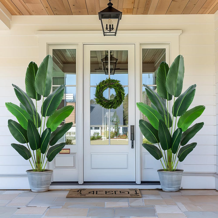 YEPDIN Artificial Bird of Paradise Plant 6 Ft Tall Fake Banana Leaf Plant for Indoors and Outdoors,Faux Palm Tree with Plastic Pot for Office and Home Decor,L180 
