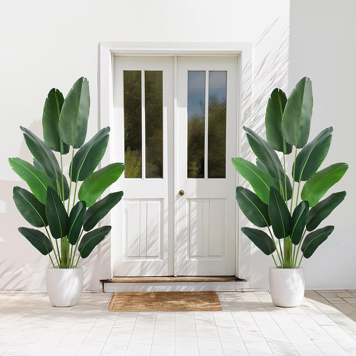 YEPDIN Artificial Bird of Paradise Plant 6 Ft Tall Fake Banana Leaf Plant for Indoors and Outdoors,Faux Palm Tree with Plastic Pot for Office and Home Decor,L180 