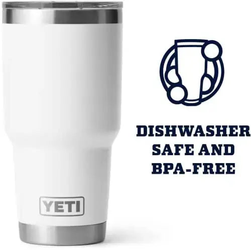 YETI Rambler Tumbler 30 oz Stainless Steel Insulated with Lid - White YETI