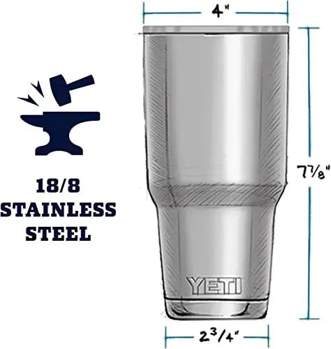 YETI Rambler Tumbler 30 oz Stainless Steel Insulated with Lid - White YETI