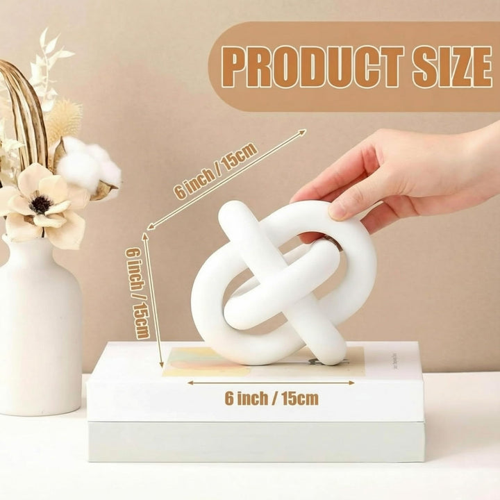 Yalikop 3 Link Wood Knot Decor Rustic Table Shelf Accents, White 