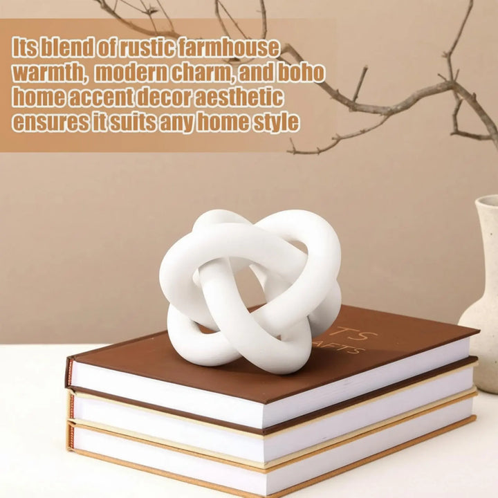 Yalikop 3 Link Wood Knot Decor Rustic Table Shelf Accents, White 