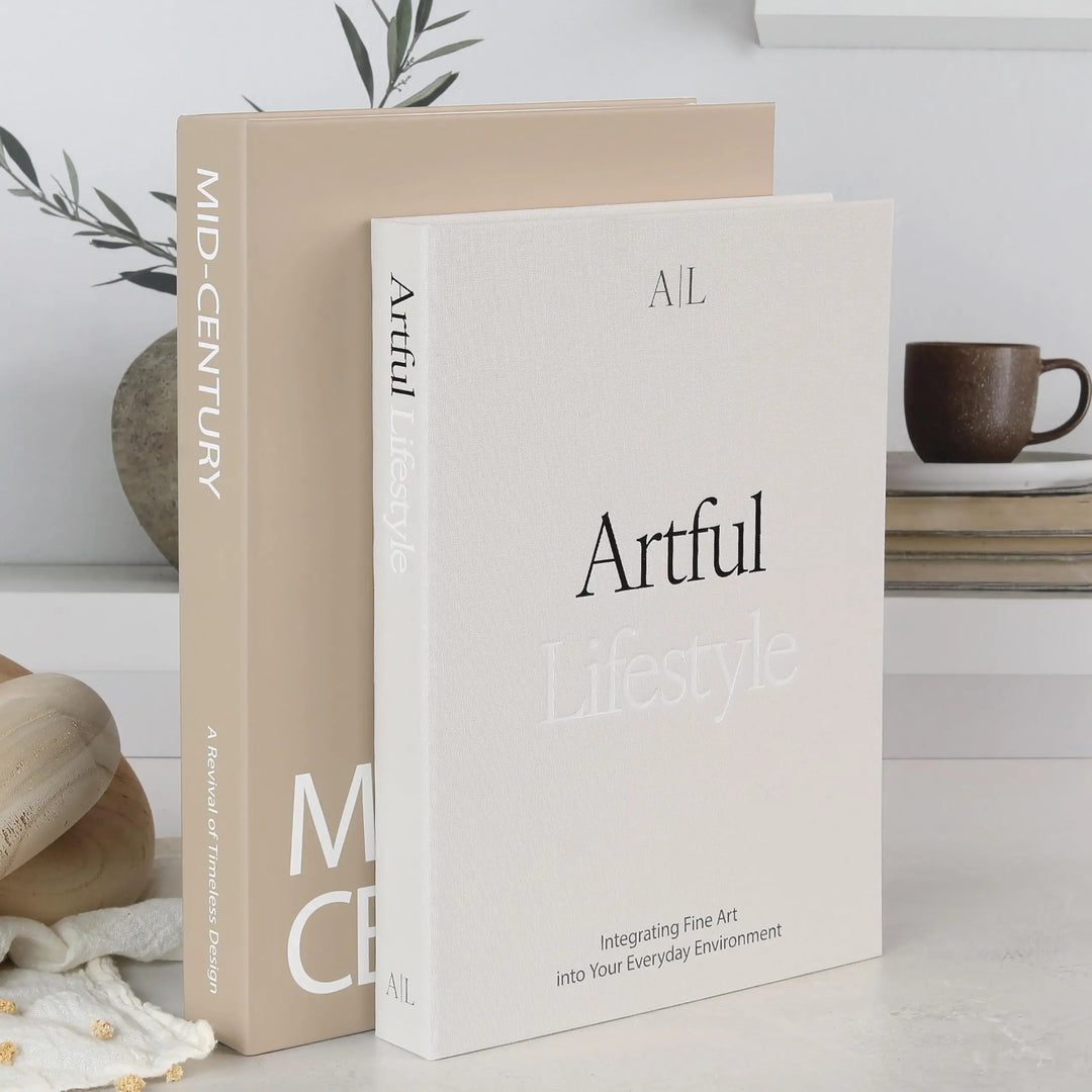 Aesthetic Decorative Books Set of 2 - Stylish Boxes for Coffee Table Decor 