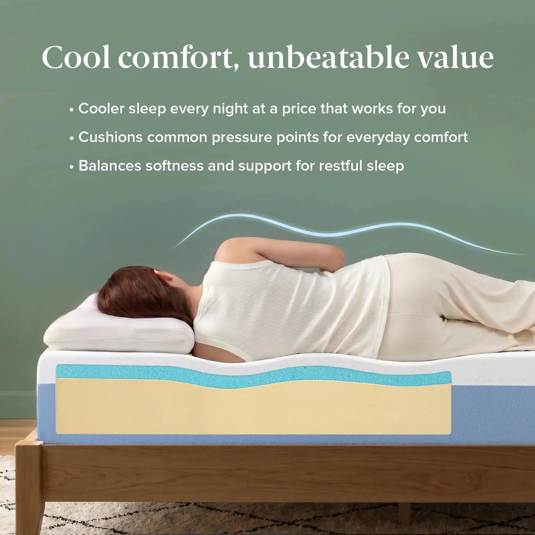 Zinus 8 Inch Twin Cooling Essential Memory Foam Mattress, Medium Feel 