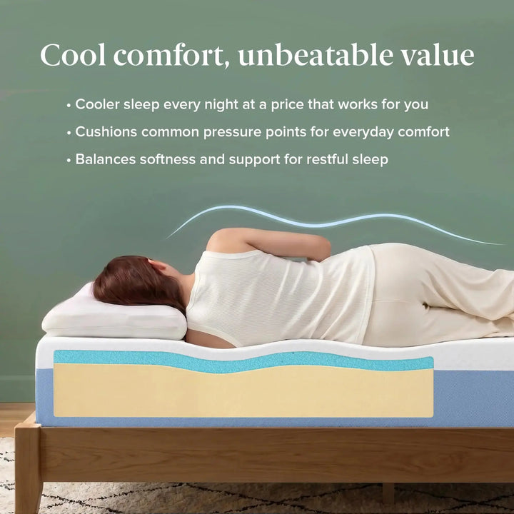 Zinus 8 Inch Twin Cooling Essential Memory Foam Mattress, Medium Feel 