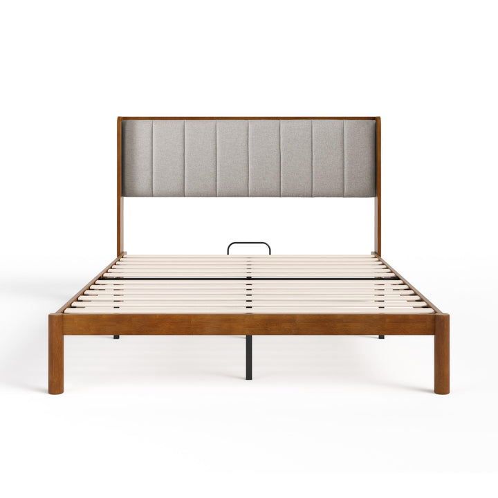 Zinus Jonas Bamboo Platform Bed Frame, Wingback Headboard, Queen 