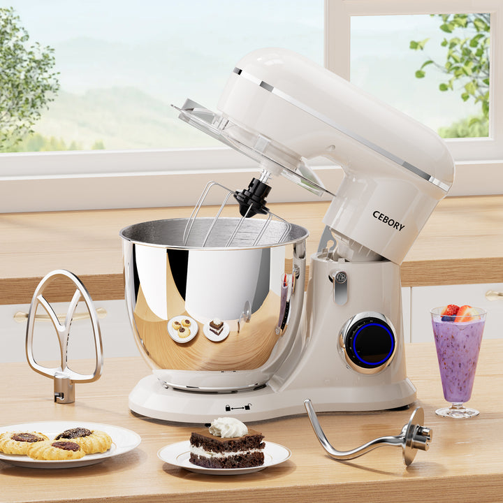 3-IN-1 Beige Stand Mixer