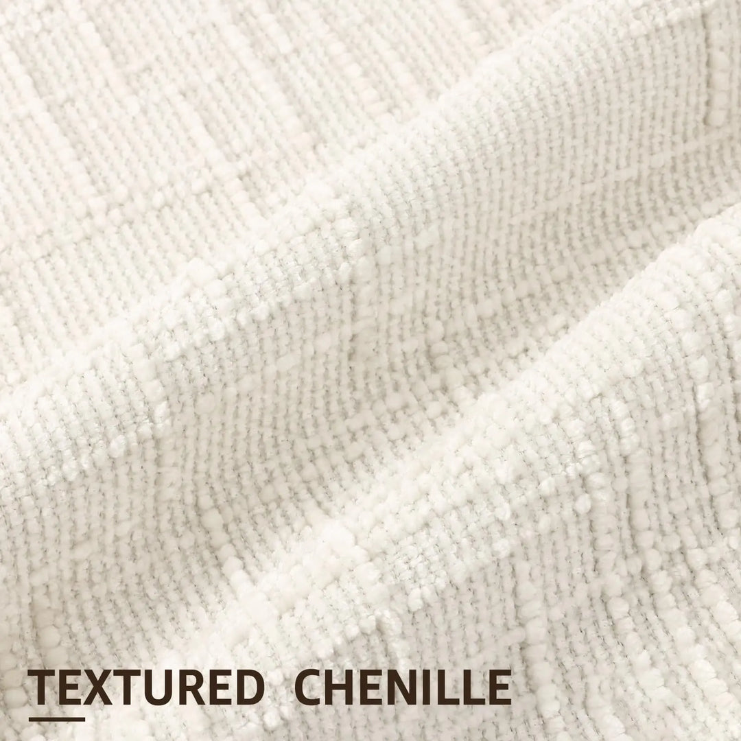 decorUhome Textured Chenille Throw Pillow Covers 18x18 Set of 2 Cream White