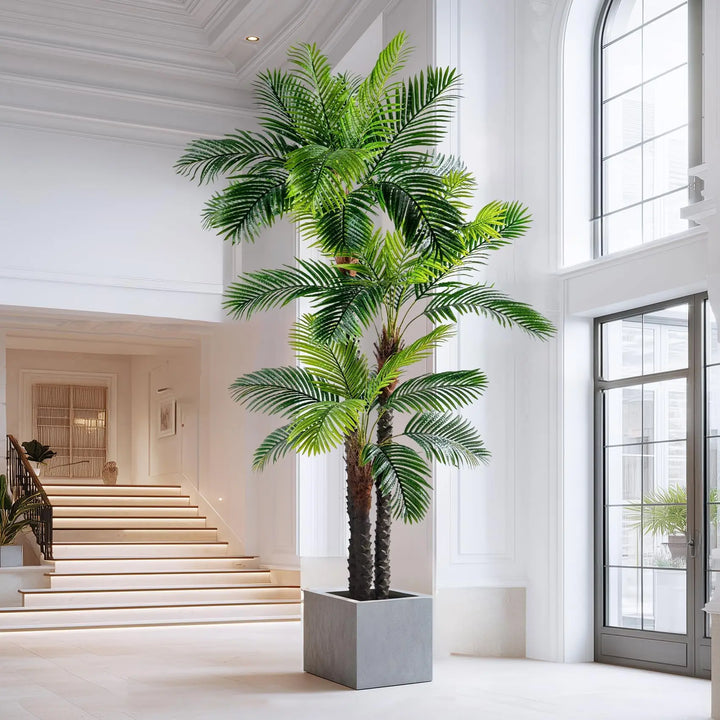 Erimda 9.1FT Artificial Phoenix Palm Tree Artificial Plants Indoor Outdoor Large Faux Coconut Silk Palm Tree Tropical Fake Tree Faux Sago Palm Plant for Modern Farmhouse Yard Outside Patio Poolside 