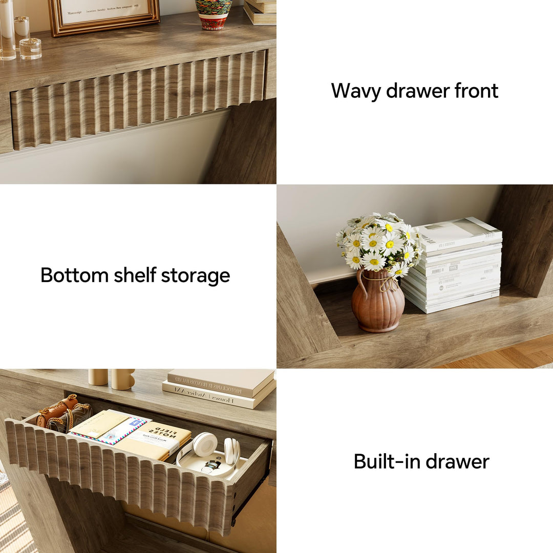 senlin 47" Farmhouse Console Table - Brown 