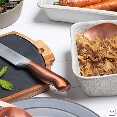 Styled Settings Copper Kitchen Knives Block Set