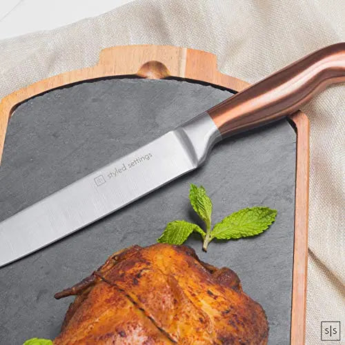 Styled Settings Copper Kitchen Knives Block Set