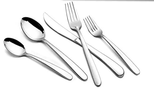 40-Piece Heavy Duty Modern Stainless Steel Silverware Set, Service for 8 - Silver HaWare