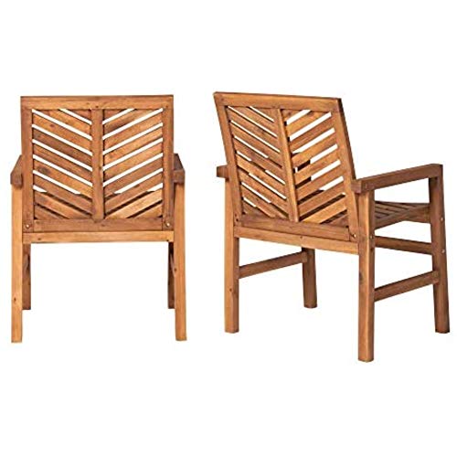 Walker Edison Outdoor Furniture, Chevron Wood Chair Set