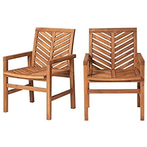 Walker Edison Outdoor Furniture, Chevron Wood Chair Set