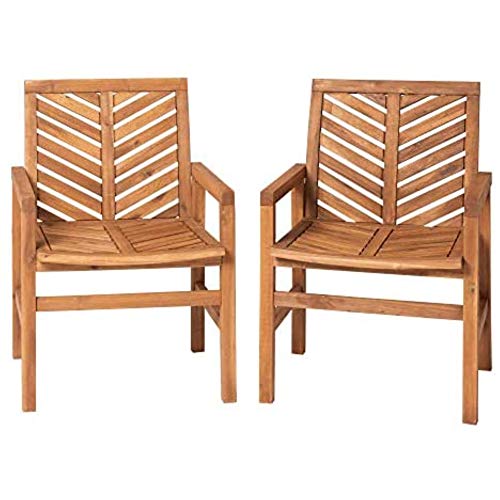 Walker Edison Outdoor Furniture, Chevron Wood Chair Set