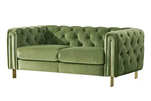 Acanva Collection Chesterfield Vintage Tufted Velvet Living Room Sofa Loveseat - Mint Green Acanva