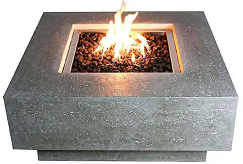Elementi Manhattan Outdoor Natural Gas Fire Pit Table 36" | Concrete High Floor Fire Pit Elementi