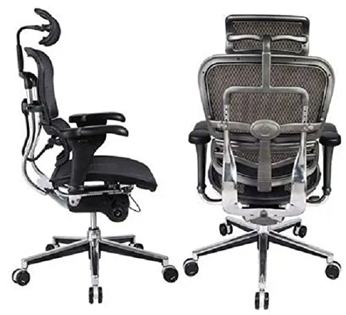 Ergohuman Office Chair with Headrest | Swivel Mesh Chair - Black Ergohuman