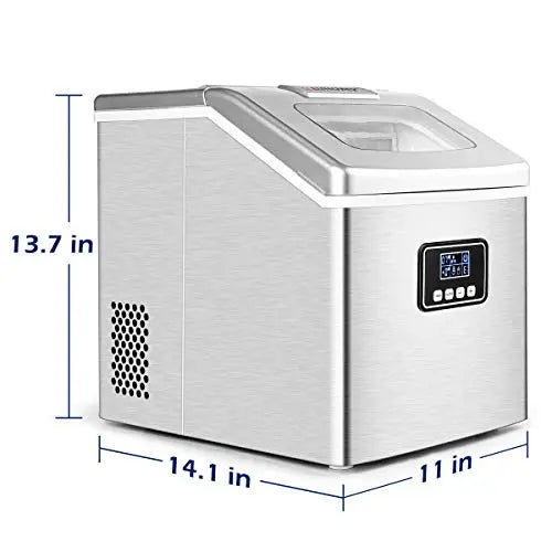 Euhomy Portable Compact Countertop Auto Self-Cleaning Ice Maker Machine - Silver E EUHOMY