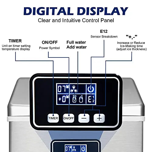 Euhomy Portable Compact Countertop Auto Self-Cleaning Ice Maker Machine - Silver E EUHOMY