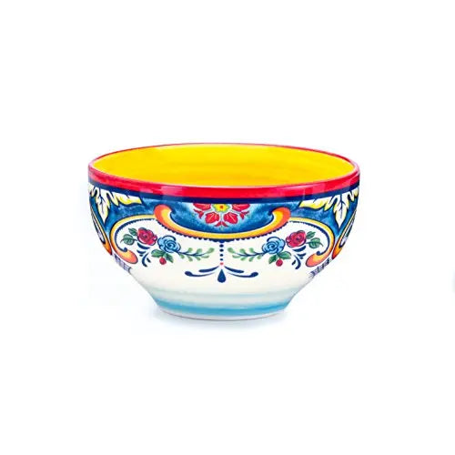 Euro Ceramica Zanzibar Dinnerware 16-Piece Set Serves 4, Spanish Floral Design - Multicolor Euro Ceramica