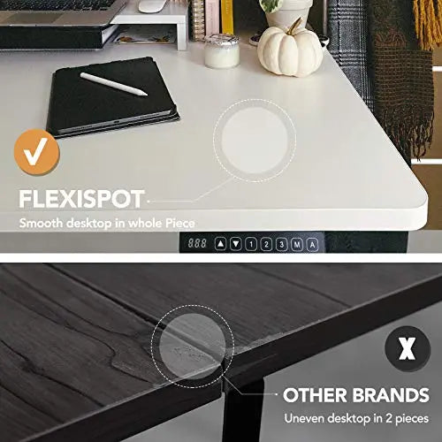 FLEXISPOT Standing Desk | Electric Stand Up Desk 55" x 28" - Gray Frame/White Top FLEXISPOT