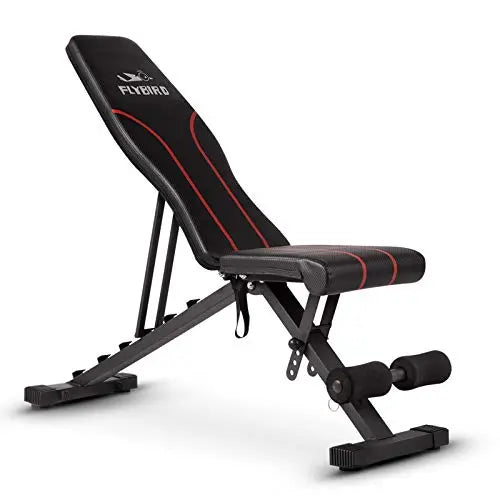 FLYBIRD Adjustable Bench | Weight Bench for Full Body Workout, Foldable Incline/Decline Bench - Black FLYBIRD