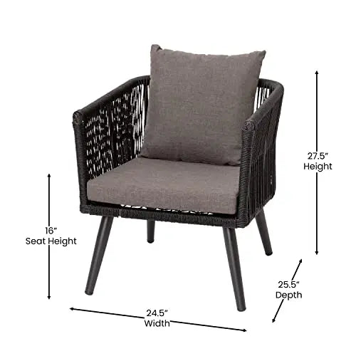 Flash Furniture | Patio Furniture Conversation Set - Black/Gray Flash Furniture