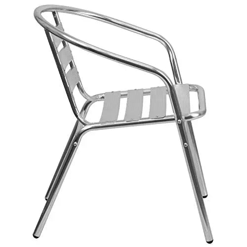 Flash Furniture Aluminum Chairs | Indoor-Outdoor Stack Chairs - Silver Flash Furniture