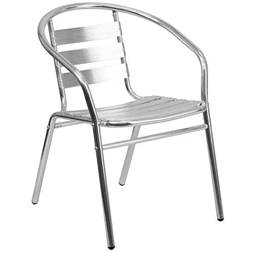 Flash Furniture Aluminum Chairs | Indoor-Outdoor Stack Chairs - Silver Flash Furniture