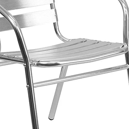 Flash Furniture Aluminum Chairs | Indoor-Outdoor Stack Chairs - Silver Flash Furniture