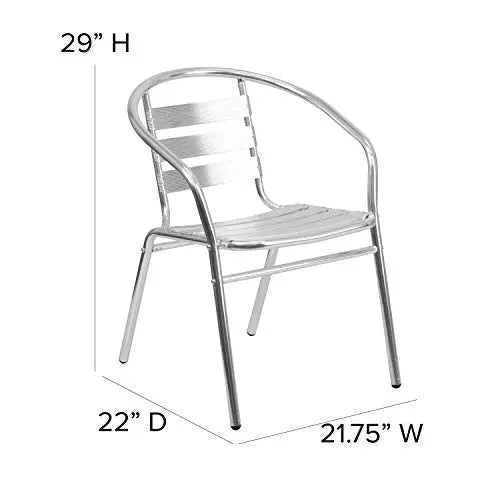 Flash Furniture Aluminum Chairs | Indoor-Outdoor Stack Chairs - Silver Flash Furniture