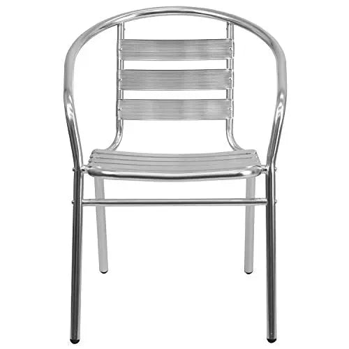 Flash Furniture Aluminum Chairs | Indoor-Outdoor Stack Chairs - Silver Flash Furniture