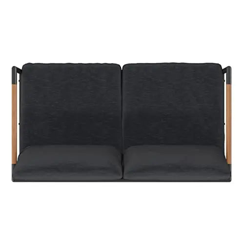 Flash Furniture Modern Patio Furniture Loveseat - Charcoal Cushions Flash Furniture