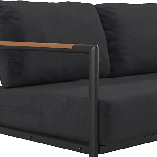 Flash Furniture Modern Patio Furniture Loveseat - Charcoal Cushions Flash Furniture