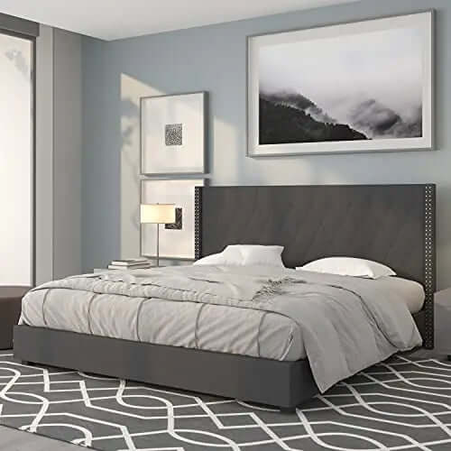 Flash Furniture Riverdale Tufted Upholstered Platform Bed - Dark Grey Flash Furniture