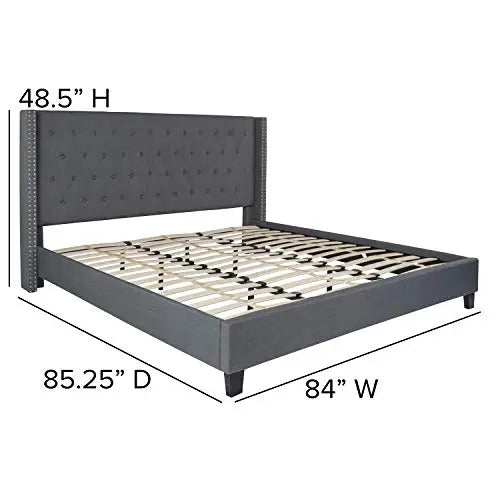 Flash Furniture Riverdale Tufted Upholstered Platform Bed - Dark Grey Flash Furniture